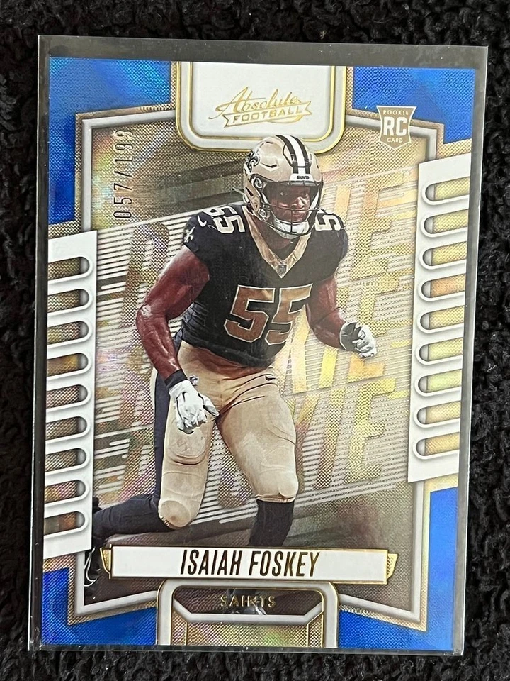 2023 ABSOLUTE BLUE DIAMONDS /199 ROOKIE ISAIAH FOSKEY SAINTS - Image 1 of 1
