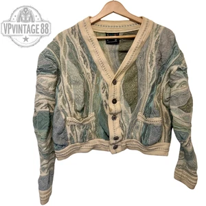 Vintage Coogi 90s Australia 3D Knit Sweater Bold Colourful Rare Cardigan - Picture 1 of 7