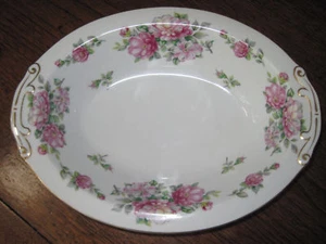 BESETZTES JAPAN, (GRÖSSE: 10 3/4" X 8 1/8") EINE SCHÖNE OVALE ROSE PORZELLANSCHALE - Bild 1 von 9