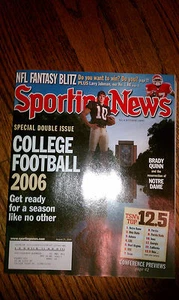 The Sporting News Brady Quinn Notre Dame Fighting Irish #10 QB NCAA Football - Picture 1 of 1
