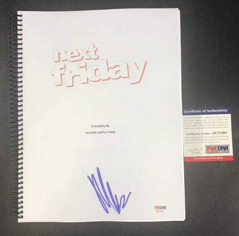 RARE MIKE EPPS SIGNED AUTOGRAPHED NEXT FRIDAY FULL MOVIE SCRIPT PSA COA ICE CUBE Cover