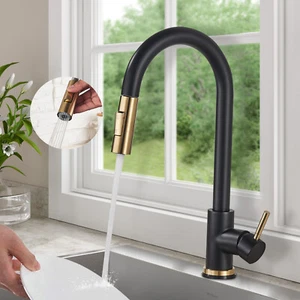 Schwarz Küchenarmatur Ausziehbar Einhand 360° Küche Wasserhahn spültischarmatur - Bild 1 von 10