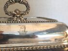 Antique 19th c. Regency Old Sheffield Silver Plate Entree Dish Cow Crown Crest