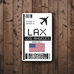 LAX Los Angeles, California Airport Pass Glossy Sticker - USA Travel Sticker - Picture 1 of 3