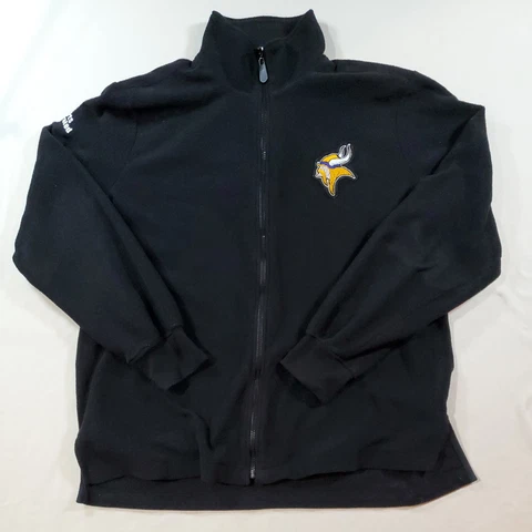 NFL Minnesota Vikings XL Black Zip Up Lightweight Fleece Jacket SI Cover
