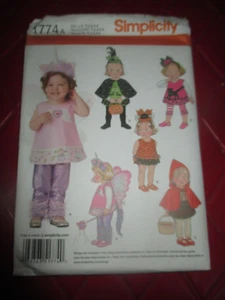 PATRÓN DE COSTURA DISFRACES DE NIÑA PEQUEÑA SIMPLICIDAD SIN CORTAR #1774 - Talla 1/2 a 4 - Imagen 1 de 2