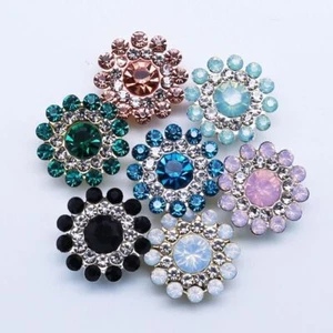 Hat Accessories Clothes Decoration Rhinestone Crystal Glass Stone Buttons - Picture 1 of 22