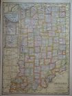 Vintage 1950 Atlas Map ~ INDIANA - INDIANAPOLIS ~ Old & Authentic ~ Free S&H
