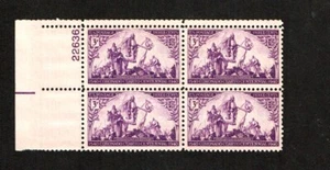 1940 U.S. 3c CORONADO Plt#BLK of 4 Sc#898 M/NH/OG Pristine ^ - Picture 1 of 1