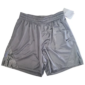 Nike Womens Size LARGE Dri Fit Loose SILVER Basketball Shorts NWT - Picture 1 of 8