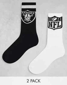 Nuevo con etiquetas Jack and Jones Raiders Paquete de 2 calcetines talla L para hombre - Imagen 1 de 2