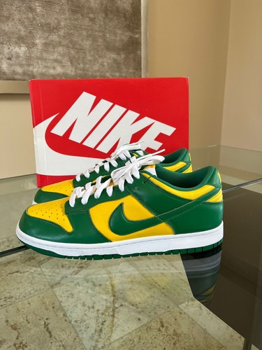 Nike Brazil Dunk Low SP in giallo e verde nuove con etichette 9 5 us