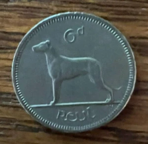 1963 Ireland 6 Pence (Six Pence) Coin, km13a, Mintage 4,000,000.0 - Rare Coin - Picture 1 of 2