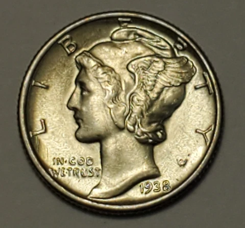 GEM Business Uncirculated++ to MS?? 1938 P Nicer Low Mintage Mercury Dime Cover