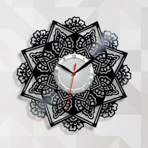 Handmade Vinyl Record Wall Clock Gift Home Art Decor Mandala Spiritual Symbol - Picture 1 of 1