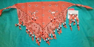 Orange Beaded Scarf with Clip Earrings for 36" Fashion & BJD or Child MYSF14WE - Picture 1 of 7