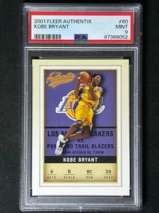 2001 Fleer Authentix Kobe Bryant #60 PSA 9 MINT Lakers HOF GOAT RARE - Picture 1 of 2