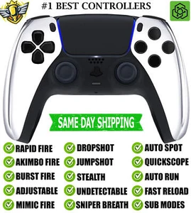 Silver Chrome Silent Modz New Rapid Fire Wireless Modded Controller for PS5 - Picture 1 of 1