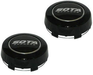 2 CAP DEAL SOTA OFFROAD GLOSS BLACK 8 LUG WHEEL RIM CENTER CAP A608F-1 6005K132 - Picture 1 of 1