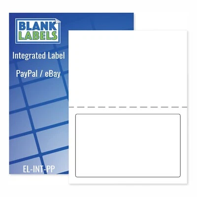 BLANK LABELS 500 Laser Ink Jet Labels PayPal w/ Tear Off Receipt - Perfect for eBay Postage!