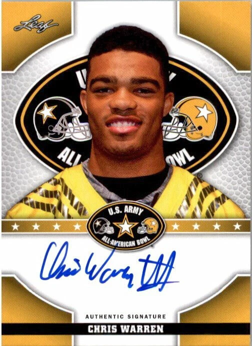 CHRIS WARREN 2015 Leaf US Army All-American Autograph TOUR Rookie Auto TEXAS - Image 1 of 2