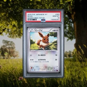 Eevee PSA 10 Japanese Pokemon Card 063/081 Bandit Ring 2015 XY7 1st Ed - Picture 1 of 3