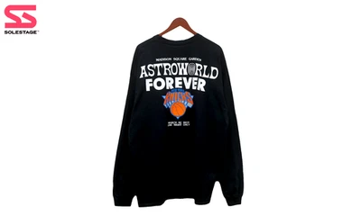 Travis Scott NYC Knicks MSG Long Sleeve Tee Black (93665-449) Men's Size S-2XL - Image 1 of 2