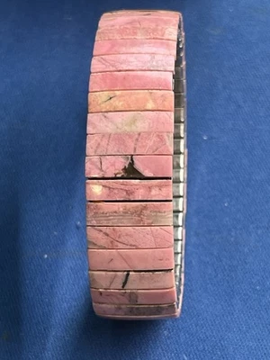 Pulsera elástica color coral rosa rodonita  Foto 1 de 4