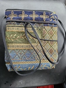 Danny K Beverly Hills Tapestry Crossbody Shoulder Bag Earthtone Adjustable EUC - Picture 1 of 9