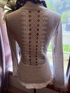 Cárdigan BOHO de encaje ganchillo delantero abierto Maurice’s talla pequeña nuevo sin etiquetas - Imagen 1 de 24
