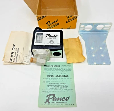 Ranco SPST 010-1401 Low Pressure Control 12" Vac to 50psi - Image 1 of 4