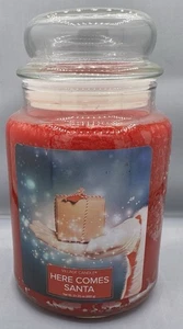 Village Candle Here Comes Santa Large 2-Wick Classic Jar Candle 21.25 oz - Picture 1 of 4