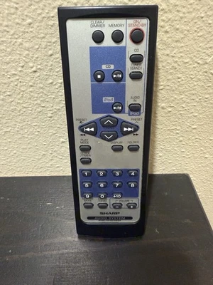 Controle remoto original do fabricante Sharp RRMCGA152AWSA para sistema de áudio testado funciona - Imagem 1 de 4