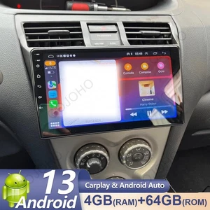 For Toyota Vios Yaris 2007-2012 Android 13 Car Radio Stereo GPS WIFI FM BT RDS - Picture 1 of 20