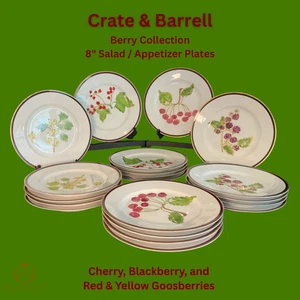 Crate & Barrel 8" Salad /Appetizer Plate various berries "Select Dish" - Picture 1 of 5