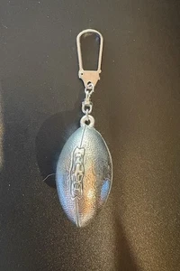 Large Football 3D 925 Sterling Silver Keychain Fine Sports Athletic Mens Gift - Bild 1 von 6