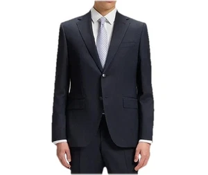 HUGO BOSS Herren Größe 42 L klassisch fein Super 100er Wolle marineblau Blazer-US Made-EUC - Bild 1 von 11