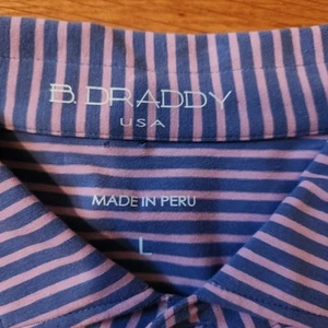 Polo golf a righe B Draddy morbida cotone pima rosa blu uomo taglia L large - Foto 1 di 7