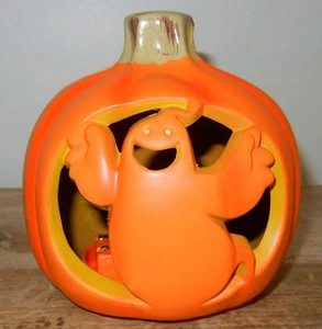 5" Geist Jack O Laterne Kürbis Kunststoff Blasform beleuchtet Halloween Dekor - Bild 1 von 10