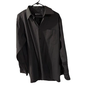 Sergio Louis Button Down Black Dress Shirt Size Medium 15-15.5 - Bild 1 von 3