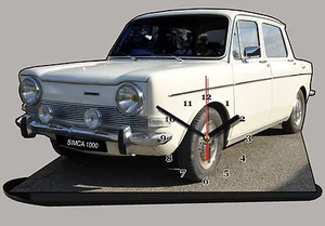 MINIATURE, MODEL CARS, SIMCA 1000 BLANCHE, simca-1000-blanche en horloge - Picture 1 of 1