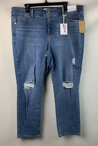 Jessica Simpson Jeans Spotlight High Rise Slim Straight Crop Pockets (2 Szs) NEW - Picture 1 of 17