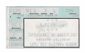 WWF Superstars of Wrestling Dec 8, 1990 Ticket Stub Freeman Coliseum San Antonio - Picture 1 of 2