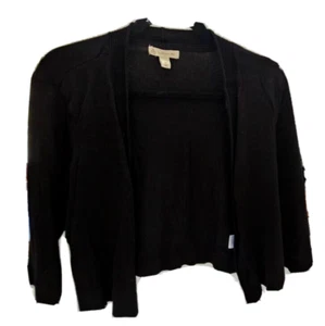 Christopher & Banks Cárdigan Suéter XL Negro Frente Abierto Manga 3/4 - Imagen 1 de 3