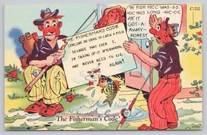 Comic Postcard Ray Walters: Exaggerated Fishing, The Fisherman's Code, No Lie - Picture 1 of 2