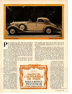 1938 ROLLS-ROYCE PHANTOM III ~ ORIGINAL 3-PAGE 1964 ARTICLE - Picture 1 of 1