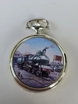 mechanische EIsenbahnmotiv Taschenuhr Pockket Watch -5-21 - Bild 1 von 4