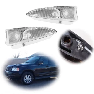 2 Chrome Side View Mirror Turn Signal Light Covers Fit Ford Expedition Navigator - Picture 1 of 8