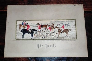 STEVENGRAPH PURE SILK WOVEN PICTURE THE DEATH THOMAS STEVENS FOX HUNTING LONDON - Picture 1 of 9