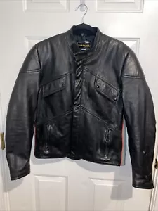 VINTAGE Yamaha Jacket Mens 44 Genuine Leather Biker Bomber Zip READ DESCRIPTION - Picture 1 of 6